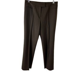 Lafayette 148 pants size 10 brown wool 95% straight high waisted women pants.
